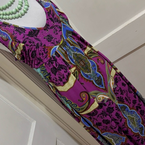 ONE WORLD Purple and Black Floral Dress - Picture 14 of 14